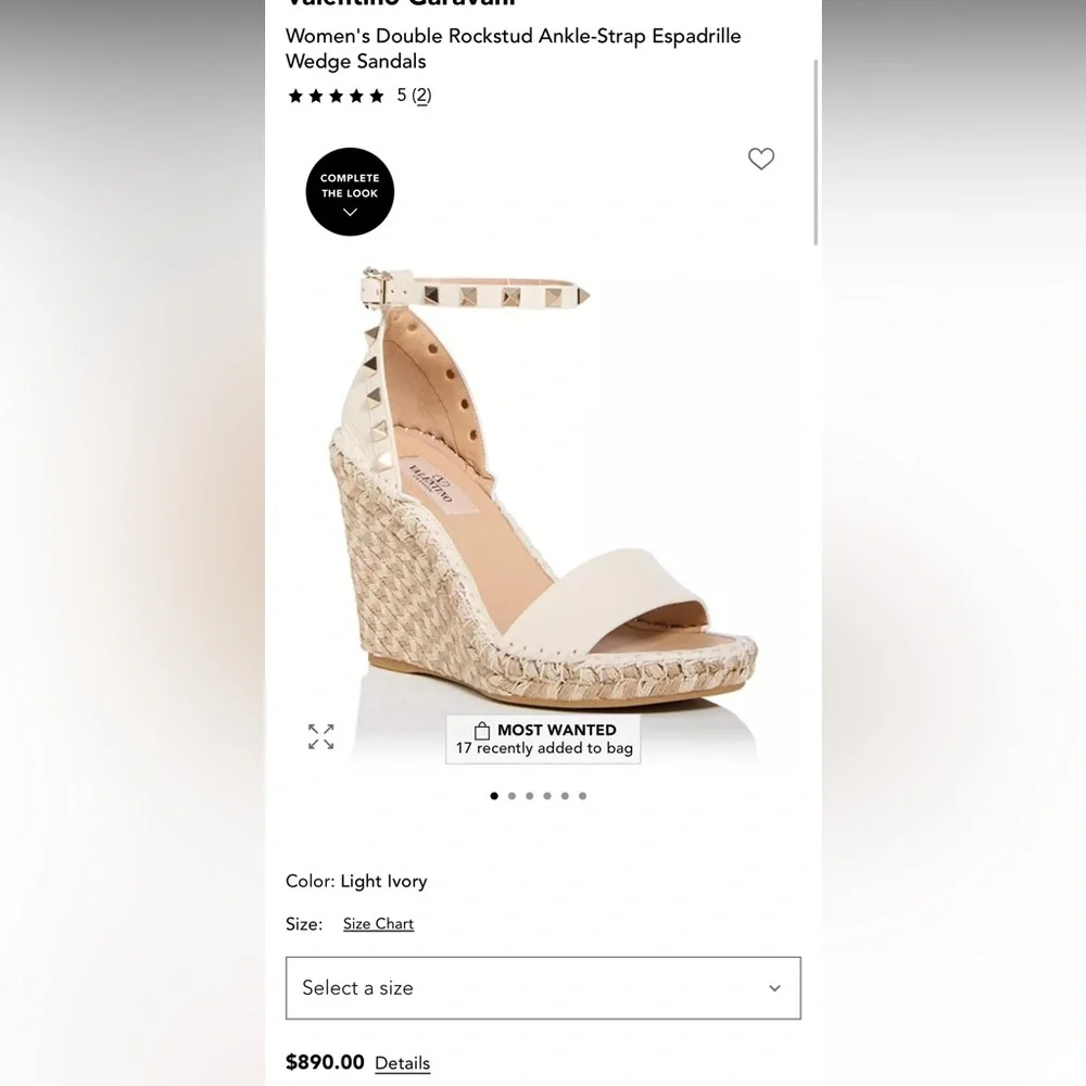 These are Valentino Garavani Rockstud textured-leather espadrille wedge heel